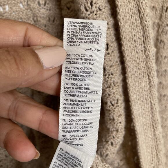 Fatface Womens Open Knitted Sweater Edge-Edge Cardigan Beige Open Front Size 2 - Picture 10 of 12